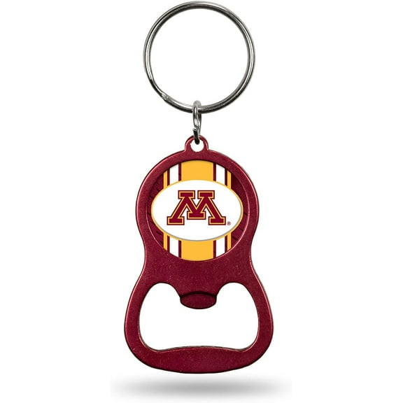 University of Minnesota Golden Gophers Premium Solid Metal Bottle Opener Keychain, Key Ring, Team Color