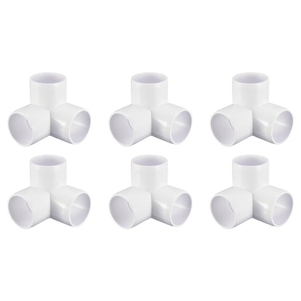 6 Paquete PVC Codo Montaje, 1-1/2 Pulgadas 3 Vías PVC Tubo Accesorio Conectores para Bricolaje PVC Estante Jardín Soporte Estructura Almacenamiento Marco