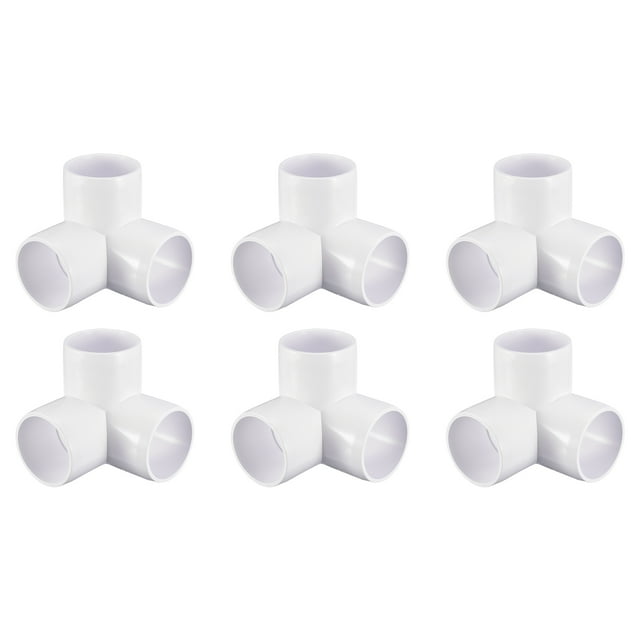 Unique Bargains 6Pack 3 Way PVC Elbow Fittings, 1/2 Inch PVC Pipe Fitting Connector