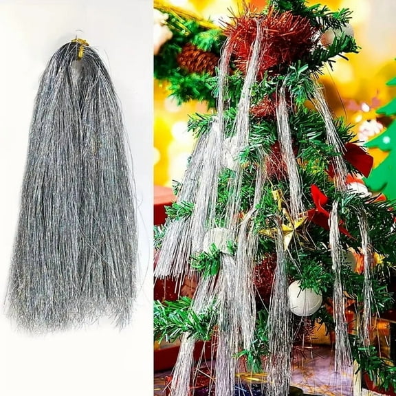 sdhkgrrt under $5 2Pcs Christmas Tinsel Garland, 3000pcs Christmas Tinsel Garland,Icicle Tinsel Tree Decorations,Glitter Christmas Garland,String Christmas Decor,Party Holiday Decorations