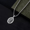 thumbnail image 2 of Santa Muerte/Saint Jude/Virgin Mary/St Benedict 925 Sterling Silver Miraculous Medal Religious Amulets Necklace Religious Protector Talisman Jewelry Gifts for Men Women, 2 of 6