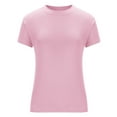 thumbnail image 4 of Yuzhih Shirts for Women Basic Tees Round Neck Short Sleeve Tops Cute Summer Slim Clothing 2024, 4 of 7