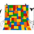 thumbnail image 4 of Building s Backdrop Toy Bricks Photography Background for Kids Party 6X6FT Party Supplies Photo Booth Props, 4 of 5