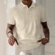 thumbnail image 2 of Blusa de Manga Corta Hombres Versátil Moda Color Sólido Botón Cuello de Vuelta, Camisa Casual Ligera para Diario, 2 of 3