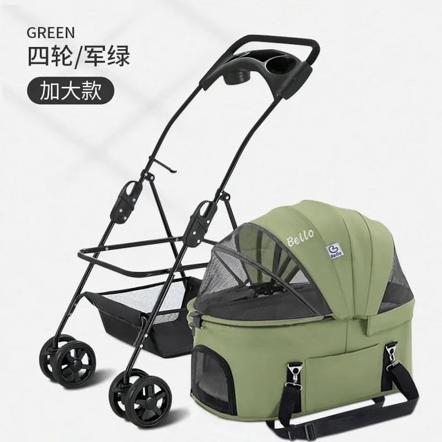 Pet Dog Stroller Foldable Separation Models Universal Wheel for Small Cat Dogs Outdoor Shopping Camping Travel ShopWise Round