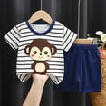 thumbnail image 2 of Kaprioy Kids Boys Outfit Sets, Short Sleeve Cotton Shirts & Shorts Sets Tops Shorts Outfits Kids Boys Outfit Sets, 2 of 5