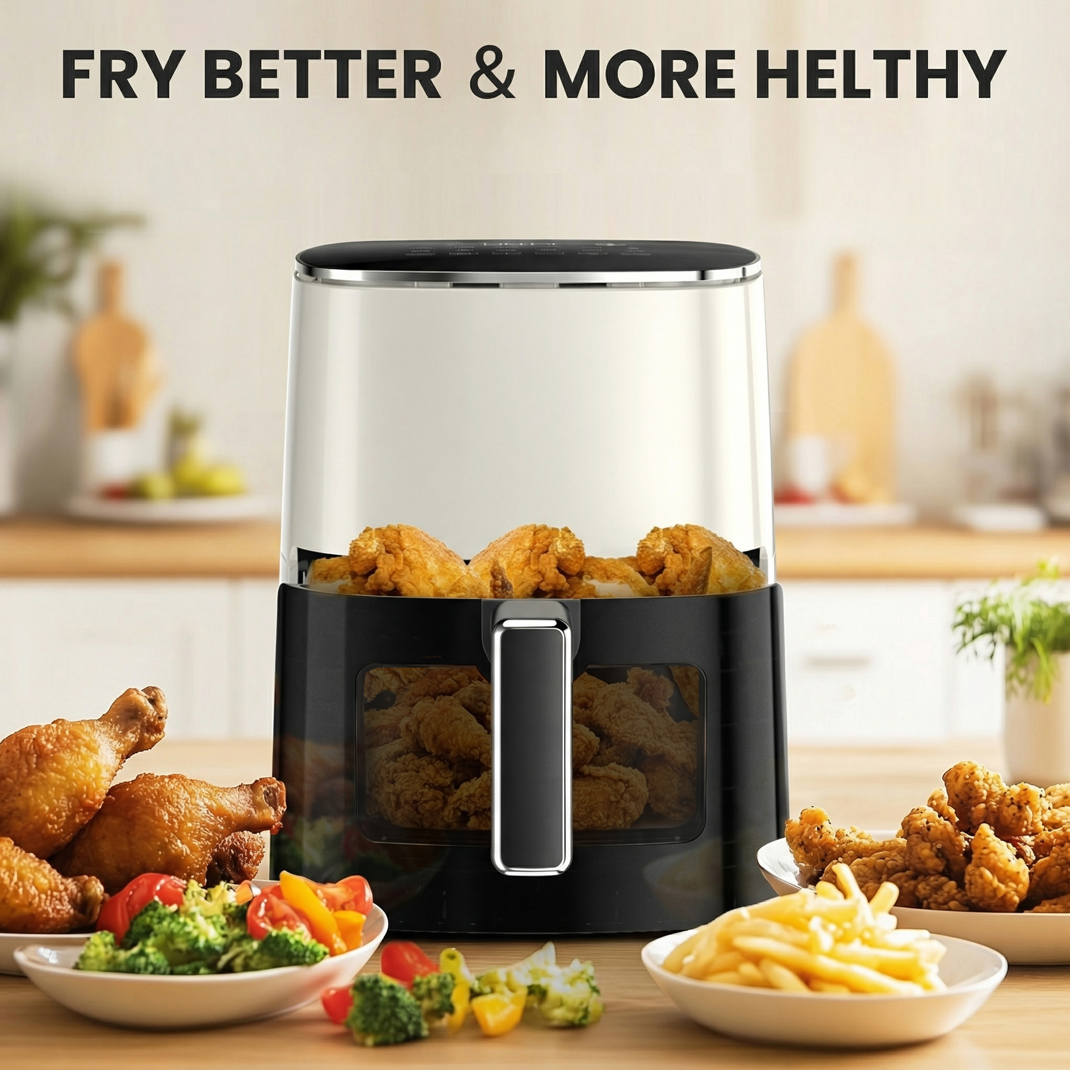 EDX 6-Quart Air Fryer with Digital LED Display, Beige photo 7