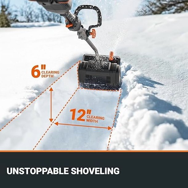 WORX Nitro 40V 12'' Cordless Snow Thrower, Electric Snow Shovel