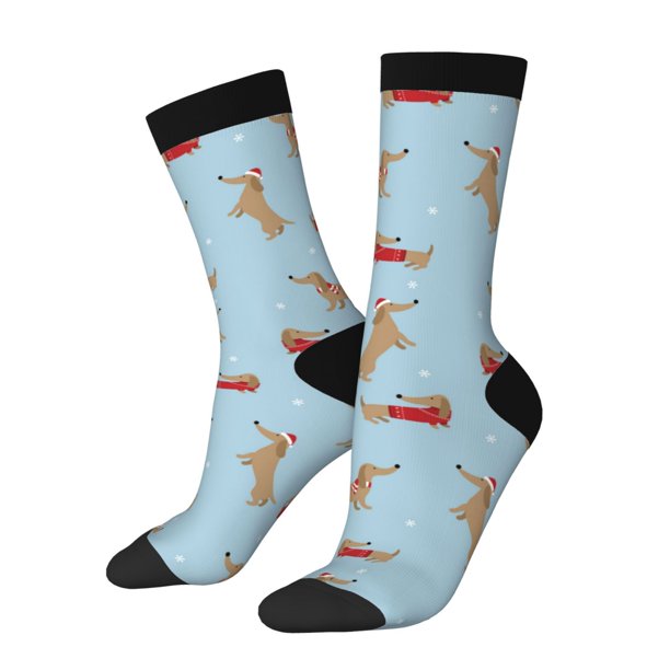 Balery Dachshund Dog Calcetas Largas con Estampado para Hombre y Mujer – Suaves y Transpirables, Talla Única (US 5-11)