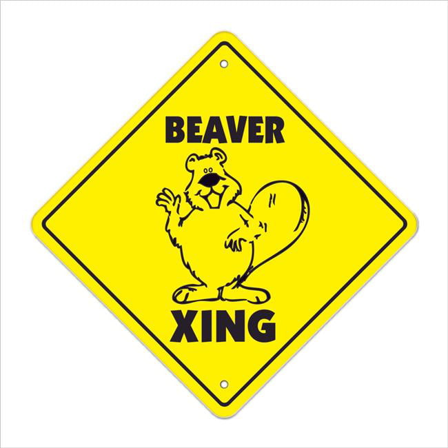 Beware Of Beaver Rustic Sign SignMission Classic Rust Wall Plaque Decoration 