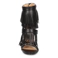 thumbnail image 4 of Liliana CG69 Women Leatherette Open Toe Fringe Zip Stiletto Heel Sandal, 4 of 5