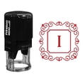 thumbnail image 1 of Printtoo Self Inking Rubber Stamp Square Swirl Border I Alphabet Monogram Initial R-40 Office Stationary, 1 of 3