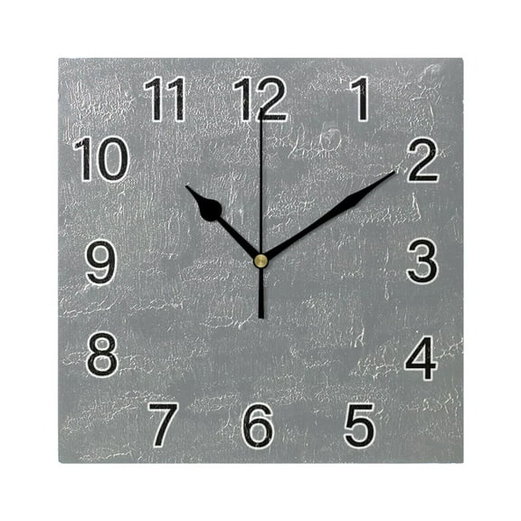 Ryvnso Silver Wall Clock Square Silent Non-Ticking Battery Operated 7.78"