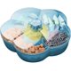 thumbnail image 1 of Caja de almacenamiento de refrigerios, Caja de almacenamiento de refrigerios, Bandeja de refrigerios en forma de flor, Bandeja de servicio de nueces, Azul, 1 of 1