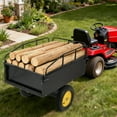 thumbnail image 2 of M optimized ATV Trailer Dump Cart Pull Behind, 750 LB Capacity, 15 Cu.Ft, Heavy Duty Steel Utility Trailer for Lawn Tractor with Raised Side Rails, Lawn Carts Tow Behind for Garden Yard, 2 of 7