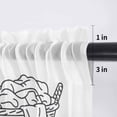 thumbnail image 5 of Black White Valance Curtains for Kitchen/Living Room/Bathroom/Bedroom Window, Rod Pocket Small Topper Half Short Window Curtains Voile Sheer Scarf, Cartoon Farmhouse Retro 60"x18", 5 of 8