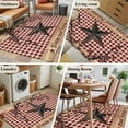 thumbnail image 6 of Country Stars Area Rugs 3x5 ft Vintage Rust Black Star Red Plaid Brown Wood Grain Washable Rug Non Slip Indoor Carpet Absorbent Floor Mat for Living Room Bedroom Dining Room, 6 of 9