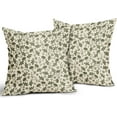 thumbnail image 2 of Olive Green Floral Pillow Covers 20x20 Set of 2 Vintage Rustic Old Style Cute Small Flower Green Cream Print Decorative Outdoor Pillowcases Farmhouse Throw Cushion Case Decor for Couch Sofa Bed, 2 of 6