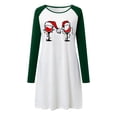 thumbnail image 4 of Vestido suelto informal de manga larga con estampado navideño y cuello redondo para mujer Fridja  nbo1070, 4 of 6