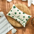 thumbnail image 4 of St Patricks Day Lucky Clover White Throw Pillow Cover, 12 x 20 Inch Shamrock Green Cushion Case Decoration for Sofa Couch, 4 of 6