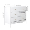 thumbnail image 6 of 4-Drawer Kids Dresser with Metal Handle, 35" Wooden Storage Cabinet for Toddler with Anti-Falling Device, Modern Classic Closet Drawer for Living Room or Apartment, White, 6 of 6