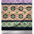 thumbnail image 2 of Soimoi Polyester Crepe Fabric Swirl,Leaves & Floral Panel Printed Fabric 1 Yard 52 Inch Wide, 2 of 3