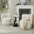 thumbnail image 2 of Locus Bono Swivel Accent Chair,Boucle Swivel Chair for Living Room,for Adult,Cream/White, 2 of 6