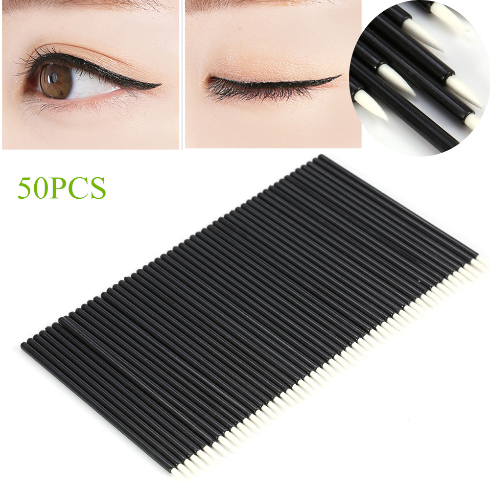 HERCHR Eyeliner Applicator, Makeup Tool, 50PCS/Set Disposable Eyeliner Brush Eyeshadow