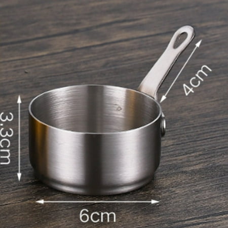 

GYZEE Pot Gravy Stainless Steel Milk Pot Mini Sauce Pan Non Stick Small Saucepan Silver（80ML）