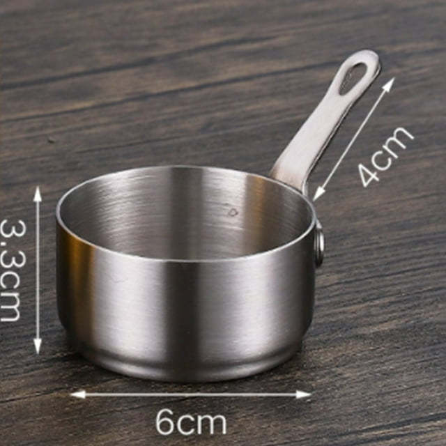 Luckyn Casserole à Sauce en Acier Inoxydable, Casserole à Lait Mini Antiadhésive, Petite Casserole Argentée (80 ml)