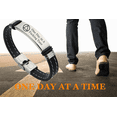thumbnail image 6 of One Day At A Time Sobriety Gifts, Personalized AA AF NA Soberness Recovery Silicone Bracelet, Inspirational Recovering Anniversary Milestone Bangle, 6 of 7