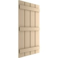 thumbnail image 4 of Ekena Millwork 23 1/2"W x 62"H Rustic Four Board Spaced Board-n-Batten Smooth Faux Wood Shutters (Per Pair), Primed Tan, 4 of 11