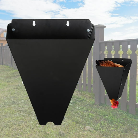 FENHRTVM Chicken Cone,4.4LB Iron Poultry Restraining Cone Sturdy Kill Cones for Chickens,Black