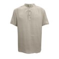 thumbnail image 2 of TAIAOJING Men's Striped Button Down Shirts Spring Summer Top Cotton Linen Casual V Neck Short Sleeve Pocket Top Blouse Beach Shirt, 2 of 4