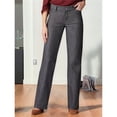 thumbnail image 4 of Pantalones Casuales de Cintura Alta y Corte Recto Holgado para Mujer con Bolsillos Gris XL, 4 of 7