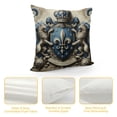 thumbnail image 4 of BCIIG  Medieval Throw Pillow Cushion Cover, Heraldic Design from Middle Ages Coat of Arms Crown Lions and Swirls, Decorative Square Accent Pillow Case,, 4 of 5