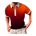 thumbnail image 3 of Txlixc - Polo de manga corta para hombre, cuello vuelto, diseño de patchwork, color degradado, con cremallera, informal Txlixc  Estilo de ocio, 3 of 9