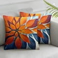 thumbnail image 6 of Burnt Orange Navy Blue Pillow Covers Fall Decor Dahlia Flowers Thanksgiving Autumn Decorative Couch Lumbar Pillow Cases Home Decor for Living Room Bedroom Bed Cushion Outdoor, 6 of 6