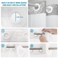 thumbnail image 5 of No Hook Shower Curtain, Grey Butterfly Botanical Shower Curtains for Bathroom with See Through Top Window, Summer Plants Line Art Waterproof & Washable Bath Curtain Extra Long 72"x96", 5 of 9