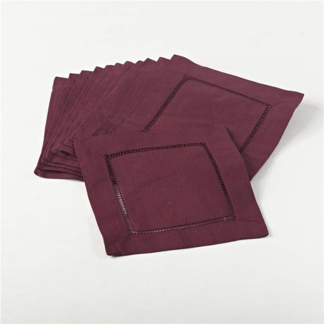 SARO 6100C.WN6S 6 Po. 24 par 7 Everyday Serviette à Cocktail Carrée Ourlée - Ensemble de 12