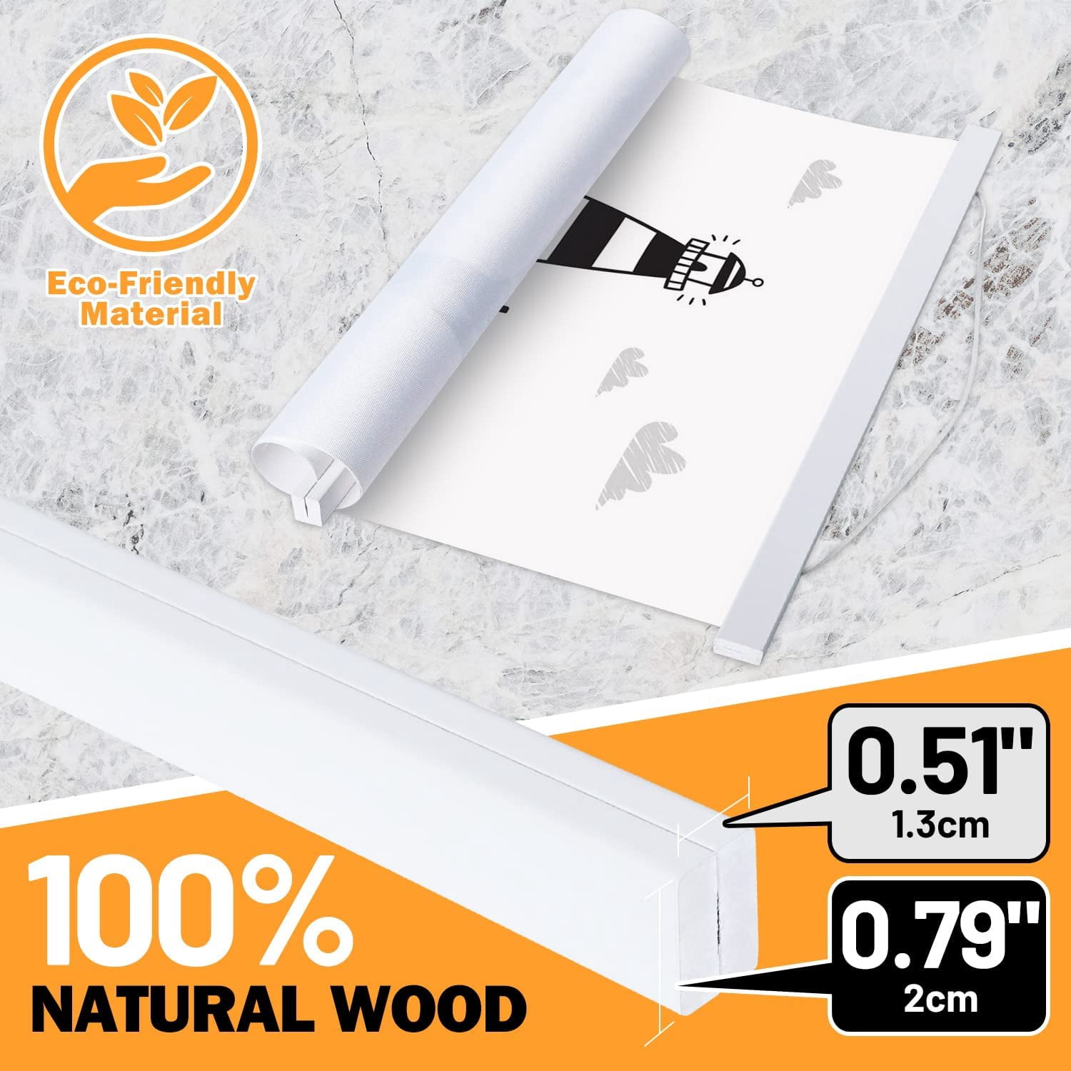 FRKSMD-16x20 16x24 Poster Frame, Magnetic Light Wood Wooden Frame Frames Hanger for Photo Picture Canvas Artwork Wall Hanging (1 Pack, 16", White)