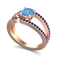 thumbnail image 2 of 2.50 Carat Round Cut Blue Topaz & Blue Sapphire Gemstone Elegant Bridal Ring for Ladies Solid 18K Rose Gold Size 10.5 by Diamond-Capitals, 2 of 8