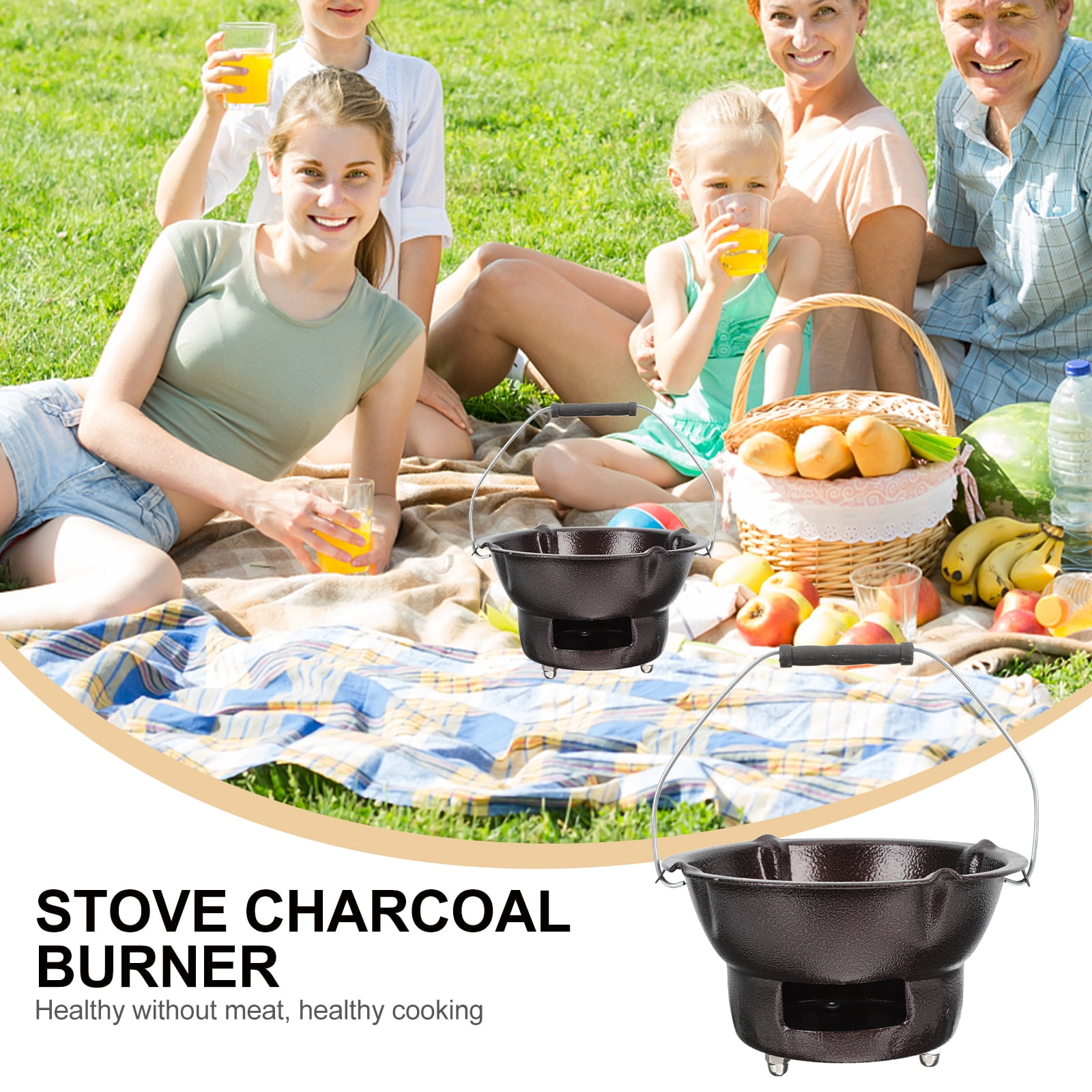 1 Set Furnace Charcoal Boiler Barbecue Stove Cast Iron Oven Tea Stove for Home
