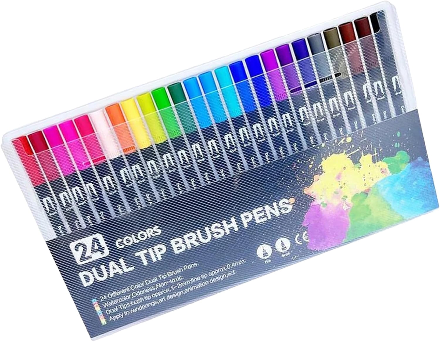 Dual Brush Marker Pens, 24 /48/60Colors Art Markers with Fine and Brush Tip Coloring Markers, Marker for Journaling Calligraphy Drawing Sketching Doodling Illustrating