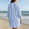 thumbnail image 4 of Bosfbaoi Dresses for Women Striped Linen Blend Shirt Dress Oversized Casual Button-Down Tunic Dress Summer Dresses for Women 2026, 4 of 9