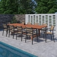 thumbnail image 2 of Amazonia Porto Coralina 11-Piece Dark Finish Wood 100% FSC Rectangular Patio Dining Set, 2 of 10