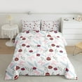 thumbnail image 3 of Homewish Kawaii Bow Full Size Comforter Sets,Cartoon Xmas Ball Bedding Comforter Set,Pink White Red Bedding Sets For Girl Teens,Super Cozy Room Decor Reversible,3-Piece, 3 of 9