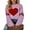 Pink, variant on Women Sweaters Cute Heart Print Valentine's Day Crewneck Long Sleeve Striped Knitted Sweaters Fall Winter Pullover Sweaters Alsol Lamesa