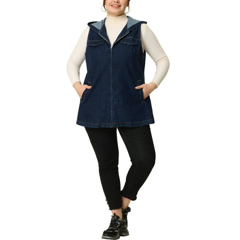 Plus size sleeveless outlet hoodie