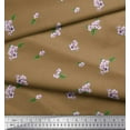 thumbnail image 2 of Soimoi Viscose Chiffon Fabric Leaves & Azalia Floral Print Fabric by The Yard 42 Inch Wide, 2 of 3